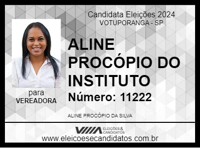 Candidato ALINE PROCÓPIO DO INSTITUTO 2024 - VOTUPORANGA - Eleições