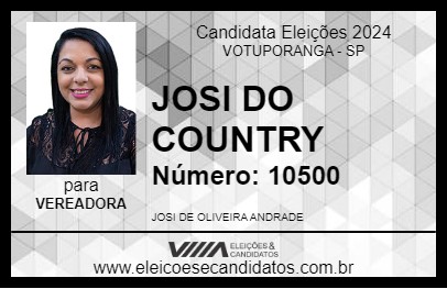 Candidato JOSI DO COUNTRY 2024 - VOTUPORANGA - Eleições