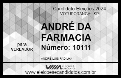 Candidato ANDRÉ DA FARMACIA 2024 - VOTUPORANGA - Eleições