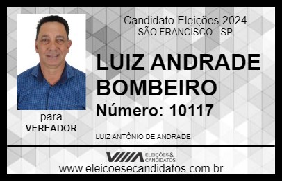 Candidato LUIZ ANDRADE BOMBEIRO 2024 - SÃO FRANCISCO - Eleições