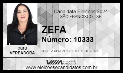 Candidato ZEFA 2024 - SÃO FRANCISCO - Eleições