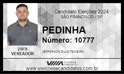 Candidato PEDINHA 2024 - SÃO FRANCISCO - Eleições