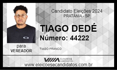 Candidato TIAGO DEDÉ 2024 - PRATÂNIA - Eleições