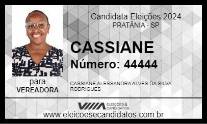 Candidato CASSIANE 2024 - PRATÂNIA - Eleições