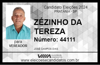 Candidato ZÉZINHO DA TEREZA 2024 - PRATÂNIA - Eleições