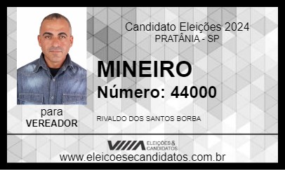 Candidato MINEIRO 2024 - PRATÂNIA - Eleições