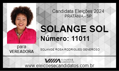 Candidato SOLANGE SOL 2024 - PRATÂNIA - Eleições