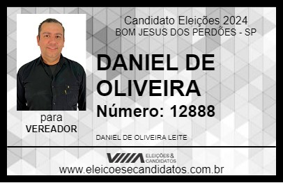 Candidato DANIEL DE OLIVEIRA 2024 - BOM JESUS DOS PERDÕES - Eleições