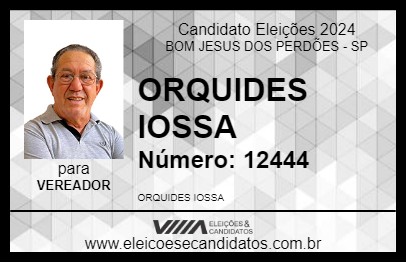 Candidato ORQUIDES IOSSA 2024 - BOM JESUS DOS PERDÕES - Eleições