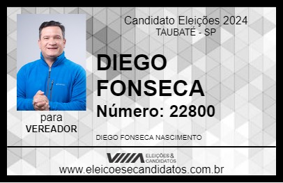 Candidato DIEGO FONSECA 2024 - TAUBATÉ - Eleições