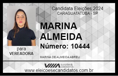 Candidato MARINA ALMEIDA  2024 - CARAGUATATUBA - Eleições