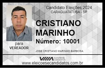 Candidato CRISTIANO MARINHO  2024 - CARAGUATATUBA - Eleições