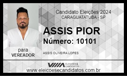 Candidato ASSIS PIOR  2024 - CARAGUATATUBA - Eleições