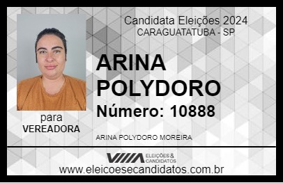 Candidato ARINA POLYDORO 2024 - CARAGUATATUBA - Eleições