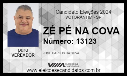 Candidato ZÉ PÉ NA COVA 2024 - VOTORANTIM - Eleições