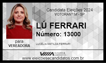 Candidato LÚ FERRARI 2024 - VOTORANTIM - Eleições