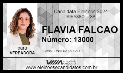 Candidato FLAVIA FALCAO 2024 - MIRASSOL - Eleições