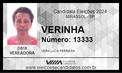 Candidato VERINHA 2024 - MIRASSOL - Eleições