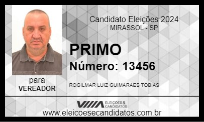 Candidato PRIMO 2024 - MIRASSOL - Eleições