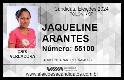 Candidato JAQUELINE ARANTES 2024 - POLONI - Eleições