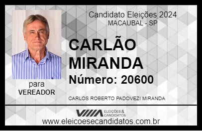 Candidato CARLÃO MIRANDA 2024 - MACAUBAL - Eleições