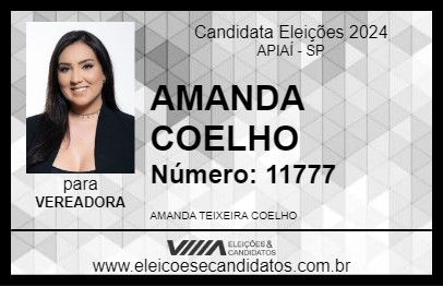 Candidato AMANDA COELHO 2024 - APIAÍ - Eleições