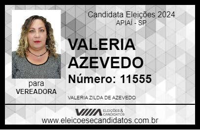 Candidato VALERIA  AZEVEDO 2024 - APIAÍ - Eleições