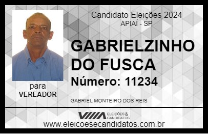 Candidato GABRIELZINHO DO FUSCA 2024 - APIAÍ - Eleições