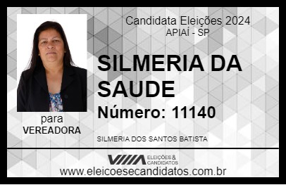 Candidato SILMERIA DA SAUDE 2024 - APIAÍ - Eleições