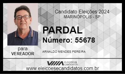 Candidato PARDAL 2024 - MARINÓPOLIS - Eleições