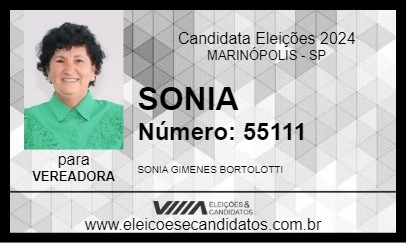 Candidato SONIA 2024 - MARINÓPOLIS - Eleições