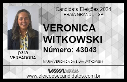 Candidato VERONICA WITKOWSKI 2024 - PRAIA GRANDE - Eleições