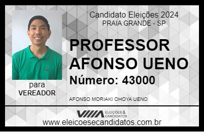 Candidato PROFESSOR AFONSO UENO 2024 - PRAIA GRANDE - Eleições