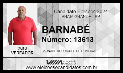 Candidato BARNABÉ 2024 - PRAIA GRANDE - Eleições