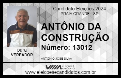 Candidato ANTÔNIO DA CONSTRUÇÃO 2024 - PRAIA GRANDE - Eleições