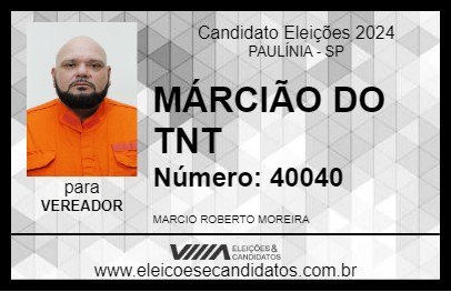 Candidato MÁRCIÃO TNT 2024 - PAULÍNIA - Eleições