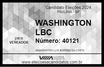 Candidato WASHINGTON LBC 2024 - PAULÍNIA - Eleições