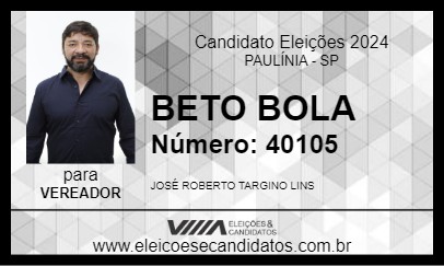 Candidato BETO BOLA 2024 - PAULÍNIA - Eleições