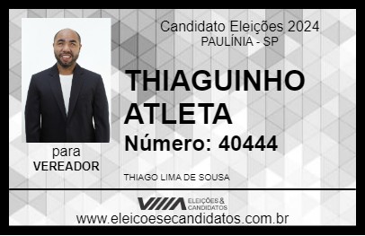 Candidato THIAGUINHO ATLETA 2024 - PAULÍNIA - Eleições