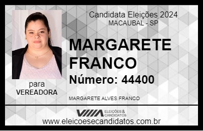 Candidato MARGARETE FRANCO 2024 - MACAUBAL - Eleições