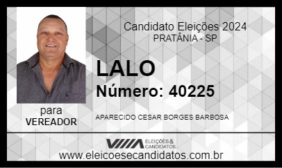 Candidato LALO 2024 - PRATÂNIA - Eleições