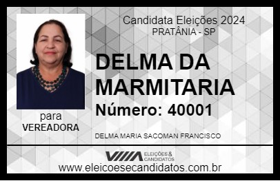 Candidato DELMA DA MARMITARIA 2024 - PRATÂNIA - Eleições