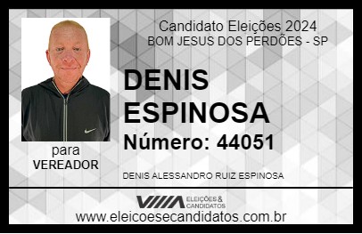 Candidato DENIS ESPINOSA 2024 - BOM JESUS DOS PERDÕES - Eleições