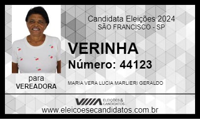 Candidato VERINHA 2024 - SÃO FRANCISCO - Eleições