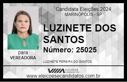 Candidato LUZINETE DOS SANTOS 2024 - MARINÓPOLIS - Eleições