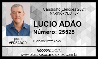 Candidato LUCIO ADÃO 2024 - MARINÓPOLIS - Eleições