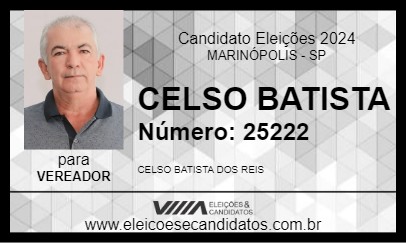 Candidato CELSO BATISTA 2024 - MARINÓPOLIS - Eleições