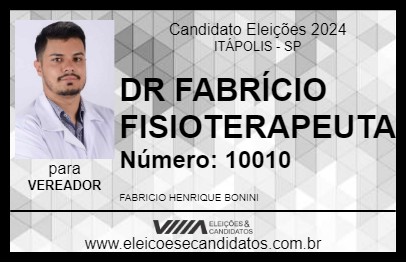 Candidato DR FABRÍCIO FISIOTERAPEUTA 2024 - ITÁPOLIS - Eleições