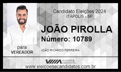 Candidato JOÃO PIROLLA 2024 - ITÁPOLIS - Eleições