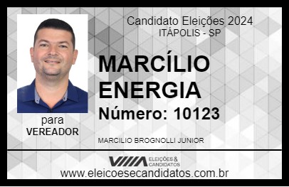 Candidato MARCÍLIO ENERGIA 2024 - ITÁPOLIS - Eleições